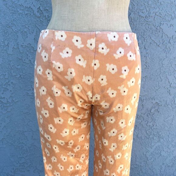 Vintage 70s Pants groovy floral flower hippie pop art flare capris Size small - Picture 14 of 15